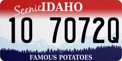 ID license plate 1O7072Q
