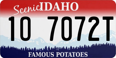 ID license plate 1O7072T