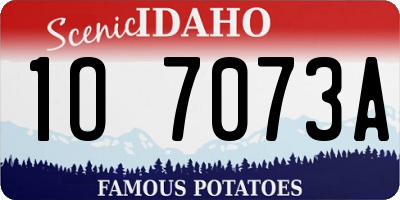 ID license plate 1O7073A