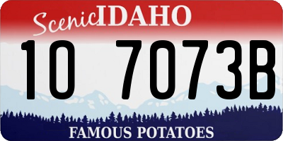 ID license plate 1O7073B