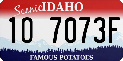ID license plate 1O7073F