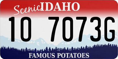 ID license plate 1O7073G