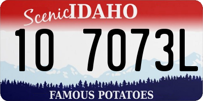 ID license plate 1O7073L