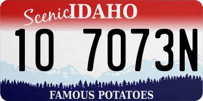 ID license plate 1O7073N