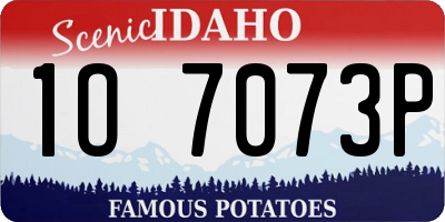 ID license plate 1O7073P
