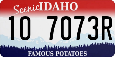 ID license plate 1O7073R