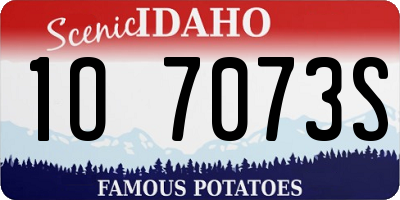 ID license plate 1O7073S