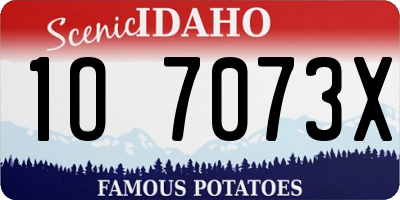 ID license plate 1O7073X