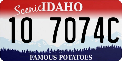 ID license plate 1O7074C