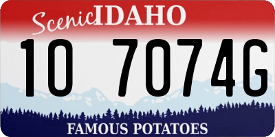 ID license plate 1O7074G