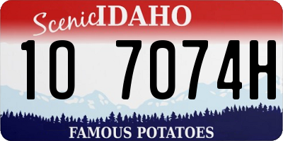 ID license plate 1O7074H