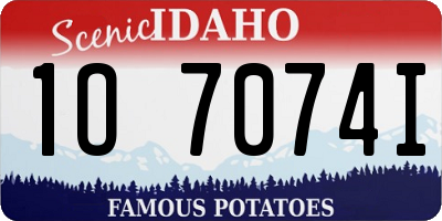 ID license plate 1O7074I