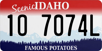 ID license plate 1O7074L
