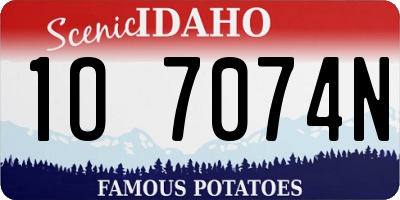 ID license plate 1O7074N