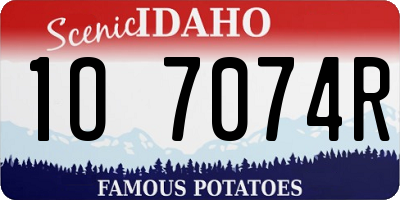 ID license plate 1O7074R
