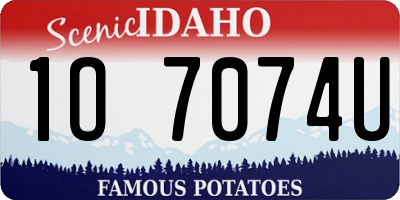 ID license plate 1O7074U