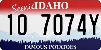 ID license plate 1O7074Y