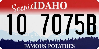 ID license plate 1O7075B