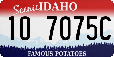 ID license plate 1O7075C