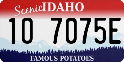ID license plate 1O7075E