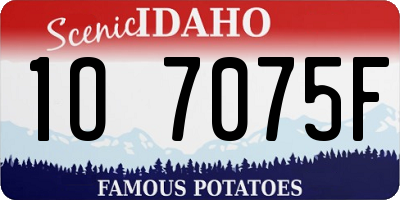 ID license plate 1O7075F