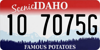 ID license plate 1O7075G