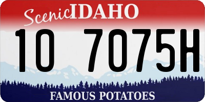 ID license plate 1O7075H