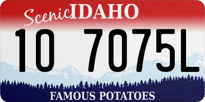 ID license plate 1O7075L