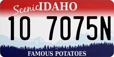 ID license plate 1O7075N