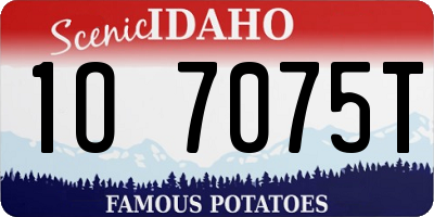 ID license plate 1O7075T