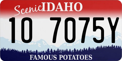 ID license plate 1O7075Y