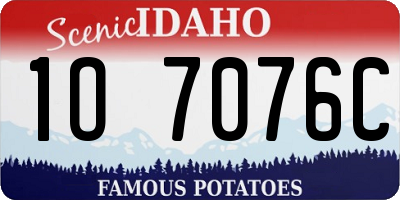 ID license plate 1O7076C