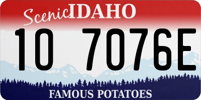 ID license plate 1O7076E