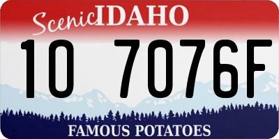ID license plate 1O7076F