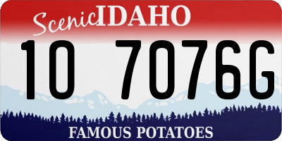 ID license plate 1O7076G