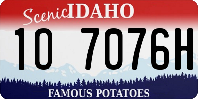ID license plate 1O7076H