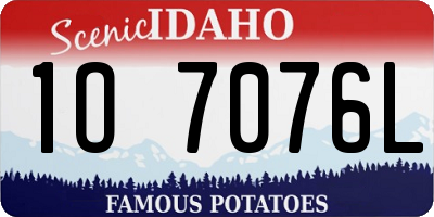 ID license plate 1O7076L