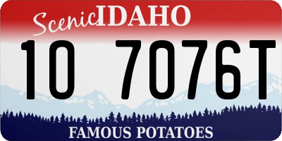 ID license plate 1O7076T
