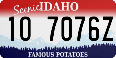ID license plate 1O7076Z
