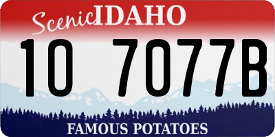 ID license plate 1O7077B