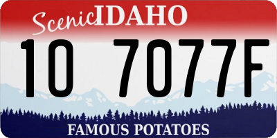 ID license plate 1O7077F