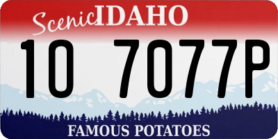 ID license plate 1O7077P