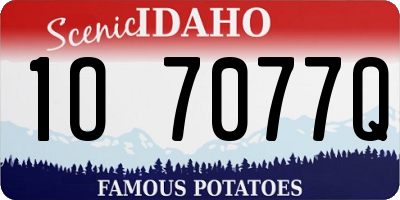 ID license plate 1O7077Q