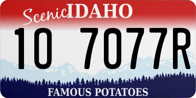 ID license plate 1O7077R