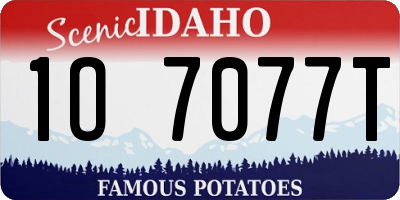 ID license plate 1O7077T