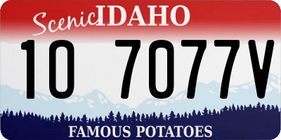 ID license plate 1O7077V