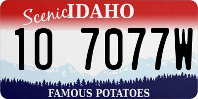 ID license plate 1O7077W