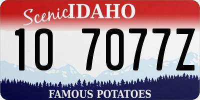 ID license plate 1O7077Z