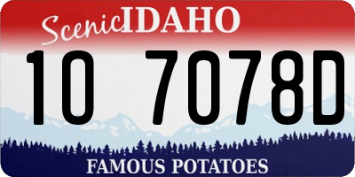 ID license plate 1O7078D