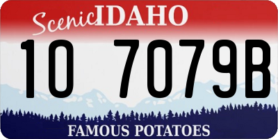 ID license plate 1O7079B
